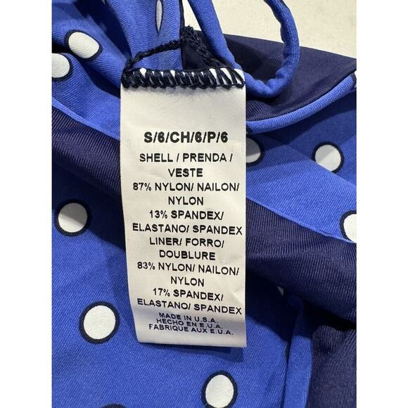 Vitamin A Rio Reversible Bikini Top Bottom Blue Polka Dot 2 Piece Set Retro NEW - Picture 7 of 10